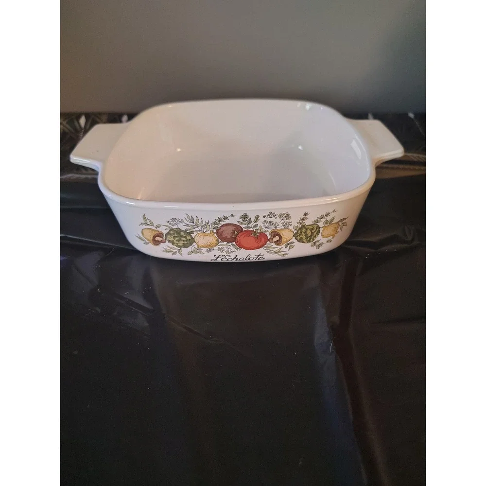 Vintage Corning Ware Spice of Life L'Echalote Square Casserole Dish Baker